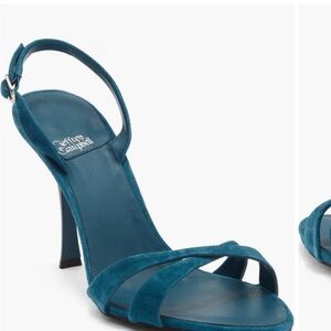 Jeffrey Campbell Teal Suede Strappy Slingback Heels